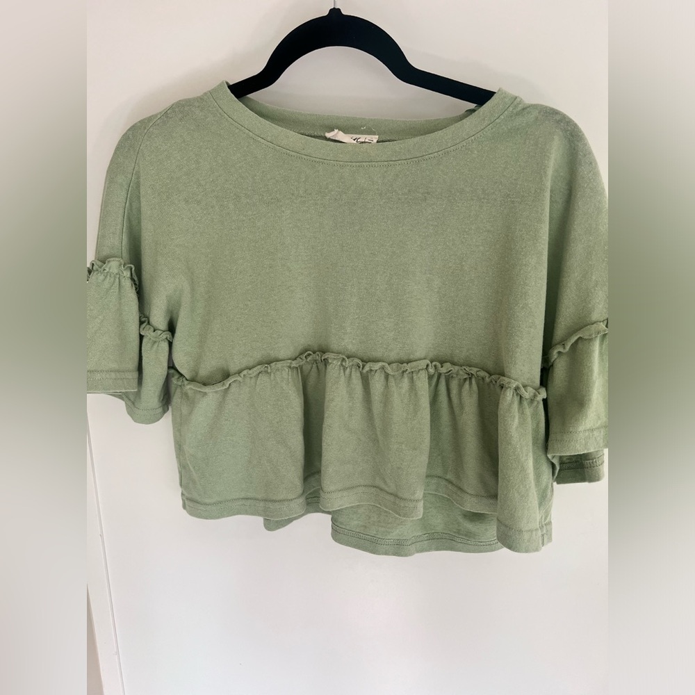 Green Cropped Blouse